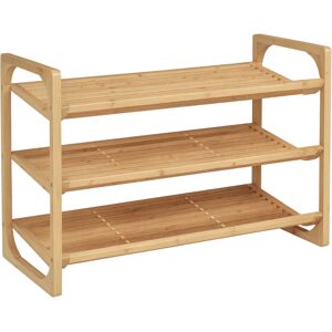 HOMCOM Étagère Bambou Naturel 9 Paires Chaussures 3 Niveaux Pratique Aosom France - Publicité HOMCOM Étagère Bambou Naturel 9 Paires Chaussures 3 Niveaux Pratique Aosom France - Publicité