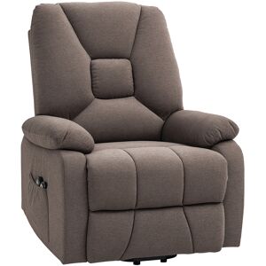HOMCOM Fauteuil releveur électrique inclinable avec repose-pied et télécommande, tissu polyester aspect lin marron - Publicité HOMCOM Fauteuil releveur électrique inclinable avec repose-pied et télécommande, tissu polyester aspect lin marron - Publicité