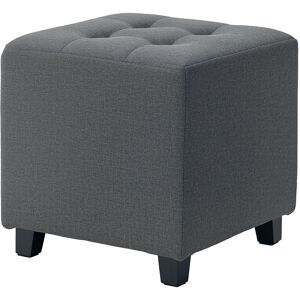 HOMCOM Repose pied salon, ottoman, siège rembourré capitonné en tissu aspect lin avec poche latérale, 35 x 35 x 35 cm, gris - Publicité HOMCOM Repose pied salon, ottoman, siège rembourré capitonné en tissu aspect lin avec poche latérale, 35 x 35 x 35 cm, gris - Publicité