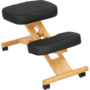 HOMCOM Chaise Posturale à Genoux avec Inginocchiatoio, Hauteur Réglable et Roulettes en Bois, Noir - Publicité HOMCOM Chaise Posturale à Genoux avec Inginocchiatoio, Hauteur Réglable et Roulettes en Bois, Noir - Publicité