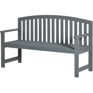 Outsunny Banc de jardin 2 places en bois, assise résistante aux intempéries, mobilier de jardin avec dossier, 240 kg supporté 143 x 51 x 85 cm, Gris - Publicité Outsunny Banc de jardin 2 places en bois, assise résistante aux intempéries, mobilier de jardin avec dossier, 240 kg supporté 143 x 51 x 85 cm, Gris - Publicité