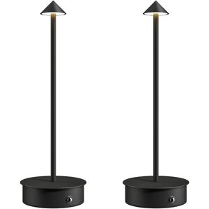 HOMCOM Jeu de 2 Lampes de Table LED Rechargeables avec USB et Commande Tactile et Lumière Réglable Ø10x30 cm Noir - Publicité HOMCOM Jeu de 2 Lampes de Table LED Rechargeables avec USB et Commande Tactile et Lumière Réglable Ø10x30 cm Noir - Publicité