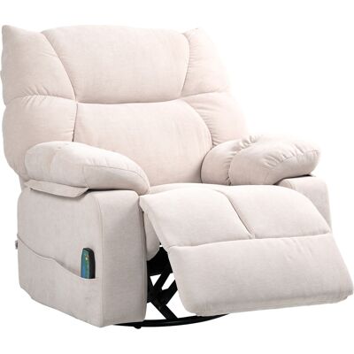 HOMCOM Fauteuil de massage avec fonction de chaleur et d'inclinaison, pivotant, jusqu'à 150 kg, structure en métal, 98x90x98cm, Beige - Publicité HOMCOM Fauteuil de massage avec fonction de chaleur et d'inclinaison, pivotant, jusqu'à 150 kg, structure en métal, 98x90x98cm, Beige - Publicité