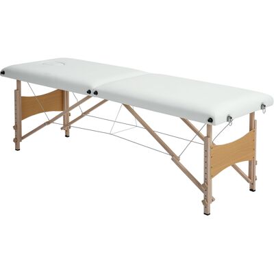 HOMCOM Table de massage pliante, lit de massage 2 zones, hauteur réglable, oreiller facial amovible, 186 x 60 x 58-81 cm, crème - Publicité HOMCOM Table de massage pliante, lit de massage 2 zones, hauteur réglable, oreiller facial amovible, 186 x 60 x 58-81 cm, crème - Publicité