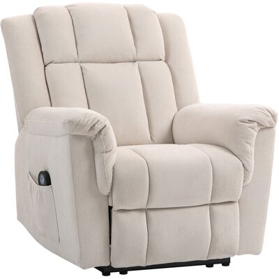 HOMCOM Fauteuil relax électrique massant et chauffant, fauteuil inclinable, dossier réglable manuellement, 85x91x104cm, beige - Publicité HOMCOM Fauteuil relax électrique massant et chauffant, fauteuil inclinable, dossier réglable manuellement, 85x91x104cm, beige - Publicité