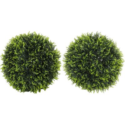 HOMCOM Lot de 2 boules de topiaire artificielles Ø 45 plantes artificielles Anti-UV, décoration intérieure et extérieure, vert - Publicité HOMCOM Lot de 2 boules de topiaire artificielles Ø 45 plantes artificielles Anti-UV, décoration intérieure et extérieure, vert - Publicité