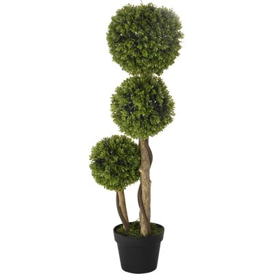 HOMCOM Buis Artificiel, Plante Artificielle, Aspect Réaliste, Extérieur, Vert + Noir - Publicité HOMCOM Buis Artificiel, Plante Artificielle, Aspect Réaliste, Extérieur, Vert + Noir - Publicité