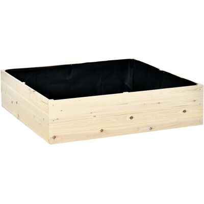Outsunny Jardinière surélevée en bois avec doublure en tissu non-tissé pour balcon jardin Nature 117 x 117 x 30 cm - Publicité Outsunny Jardinière surélevée en bois avec doublure en tissu non-tissé pour balcon jardin Nature 117 x 117 x 30 cm - Publicité