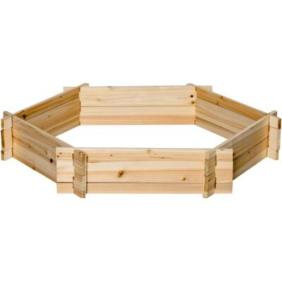 Outsunny Jardinière surélevée hexagonale DIY Bac à Plantes en Bois pour Jardin Balcon Naturel 100 x 92 x 16 cm - Publicité Outsunny Jardinière surélevée hexagonale DIY Bac à Plantes en Bois pour Jardin Balcon Naturel 100 x 92 x 16 cm - Publicité