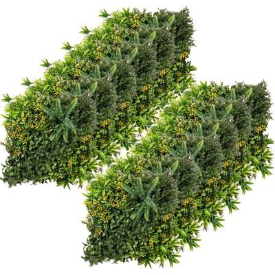 Outsunny 12 Pièces Haie Artificielle Mur Végétal 50x50 cm Protection UV Brise-vue Design Multi-feuilles Plante Artificielle pour Décoration de Jardin Extérieur - Publicité Outsunny 12 Pièces Haie Artificielle Mur Végétal 50x50 cm Protection UV Brise-vue Design Multi-feuilles Plante Artificielle pour Décoration de Jardin Extérieur - Publicité