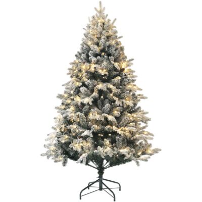 HOMCOM Sapin de Noël Artificiel 180 cm lumineux LED 793 Branches enneigées grand réalisme support en acier pliable Vert - Publicité HOMCOM Sapin de Noël Artificiel 180 cm lumineux LED 793 Branches enneigées grand réalisme support en acier pliable Vert - Publicité