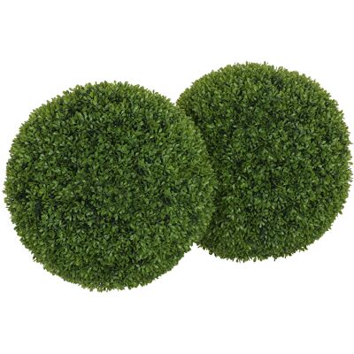 HOMCOM Lot de 2 boules de buis artificielles de 40 cm décoration pour intérieur ou extérieur vert - Publicité HOMCOM Lot de 2 boules de buis artificielles de 40 cm décoration pour intérieur ou extérieur vert - Publicité