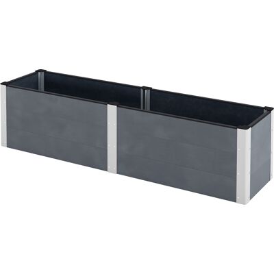 Outsunny Jardinière surélevée, fond ouvert, côtés extra hauts, résistant aux intempéries, cadre en aluminium, 200 x 50 x 56 cm, Gris - Publicité Outsunny Jardinière surélevée, fond ouvert, côtés extra hauts, résistant aux intempéries, cadre en aluminium, 200 x 50 x 56 cm, Gris - Publicité