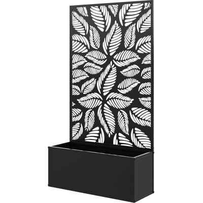 Outsunny Jardinière avec treillis bac à fleurs rectangulaire grande taille panneau d'intimité métal 61 x 23 x 113 cm noir - Publicité Outsunny Jardinière avec treillis bac à fleurs rectangulaire grande taille panneau d'intimité métal 61 x 23 x 113 cm noir - Publicité
