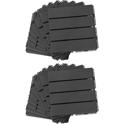 Outsunny Caillebotis - Dalles terrasse - Lot de 18 - emboîtables, Installation très Simple - Petits Carreaux Composite Plastique - Publicité Outsunny Caillebotis - Dalles terrasse - Lot de 18 - emboîtables, Installation très Simple - Petits Carreaux Composite Plastique - Publicité