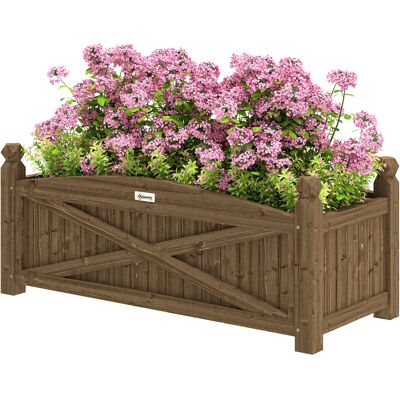 Outsunny - jardinière en bois carré - brun foncé - 90 x 39 x 37 cm - jardinière - Publicité Outsunny - jardinière en bois carré - brun foncé - 90 x 39 x 37 cm - jardinière - Publicité