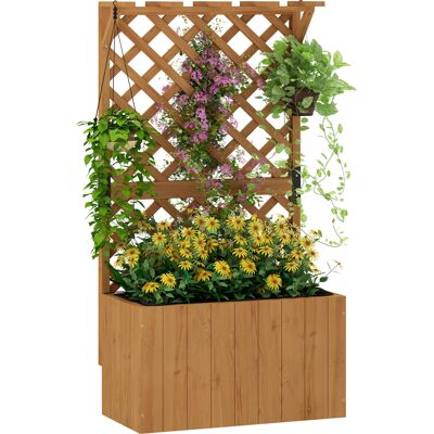 Outsunny - Lits surélevés avec treillis - Bois - Jardinière - Publicité Outsunny - Lits surélevés avec treillis - Bois - Jardinière - Publicité