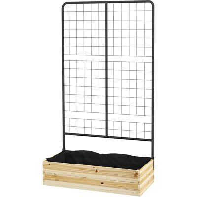 Outsunny Hochbeet mit Rankgitter, Doublure intérieure en feutre, Bois naturel, Acier, 80x38x145 cm, Noir - Publicité Outsunny Hochbeet mit Rankgitter, Doublure intérieure en feutre, Bois naturel, Acier, 80x38x145 cm, Noir - Publicité