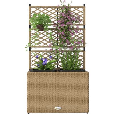 Outsunny - Rect Trellis Planter - 2-Basin - Planter - Publicité Outsunny - Rect Trellis Planter - 2-Basin - Planter - Publicité