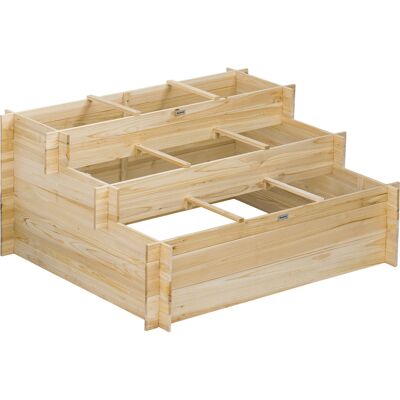 Outsunny - Jardinière 3 niveaux - Bois de sapin - 9 compartiments - Jardinière de jardin - Publicité Outsunny - Jardinière 3 niveaux - Bois de sapin - 9 compartiments - Jardinière de jardin - Publicité