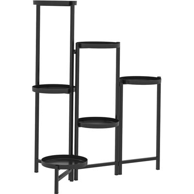 Outsunny Support pour plantes 6 niveaux étagère plante ajustable et pliable en métal design sans vis porte 60 x 40 x 80 cm noir - Publicité Outsunny Support pour plantes 6 niveaux étagère plante ajustable et pliable en métal design sans vis porte 60 x 40 x 80 cm noir - Publicité