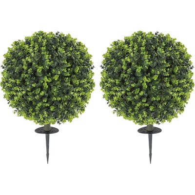 HOMCOM - Künstliche Buchsbaumkugeln 40 cm Doppelpack - 40 cm - Green - Artificial plant - Publicité HOMCOM - Künstliche Buchsbaumkugeln 40 cm Doppelpack - 40 cm - Green - Artificial plant - Publicité