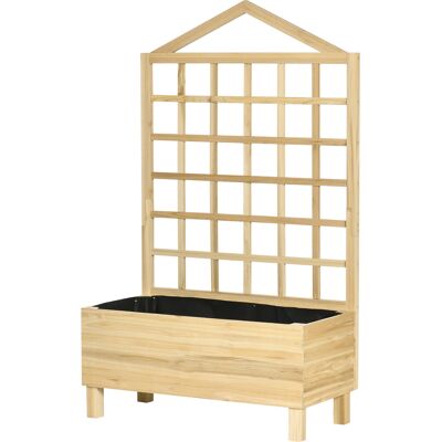 Outsunny Bac à Fleurs d'Extérieur en Bois de Sapin avec Treillis et Trous de Drainage, 90x43x150 cm - Publicité Outsunny Bac à Fleurs d'Extérieur en Bois de Sapin avec Treillis et Trous de Drainage, 90x43x150 cm - Publicité