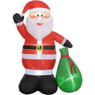 Outsunny Père de Noël gonflable de 180 cm avec lumières LED, matériel fixation et souffleur, intérieur et extérieur - Publicité Outsunny Père de Noël gonflable de 180 cm avec lumières LED, matériel fixation et souffleur, intérieur et extérieur - Publicité