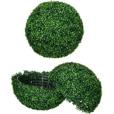 HOMCOM Lot de 2 boules de buis artificielles de 50 cm décoration pour intérieur ou extérieur vert - Publicité HOMCOM Lot de 2 boules de buis artificielles de 50 cm décoration pour intérieur ou extérieur vert - Publicité