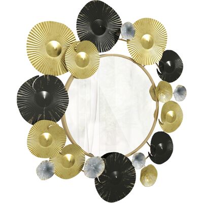 HOMCOM Adorno de Pared Metálico con Espejo Decorativo para Salon Dormitorio Pasillo 84x84 cm Dorado et Noir - Publicité HOMCOM Adorno de Pared Metálico con Espejo Decorativo para Salon Dormitorio Pasillo 84x84 cm Dorado et Noir - Publicité