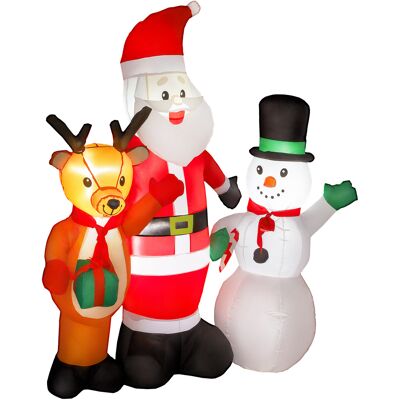 Outsunny Père Noël Gonflable 150 cm avec Renne et Bonhomme de neige Lumières LED et Gonfleur Électrique pour Jardin Extérieur Pelouse - Publicité Outsunny Père Noël Gonflable 150 cm avec Renne et Bonhomme de neige Lumières LED et Gonfleur Électrique pour Jardin Extérieur Pelouse - Publicité