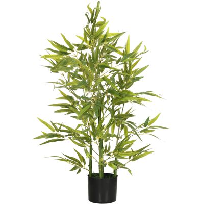 HOMCOM Plante de bambou artificielle H. 90 cm, 504 feuilles, en PEVA et PP, vert avec pot en ciment Ø15x12.5 cm - Publicité HOMCOM Plante de bambou artificielle H. 90 cm, 504 feuilles, en PEVA et PP, vert avec pot en ciment Ø15x12.5 cm - Publicité