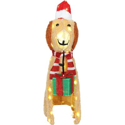 Outsunny Décoration de Noël, Chiot lumineux avec 74 LED blanc chaud, 64 x 20 x 70 cm, Jaune - Publicité Outsunny Décoration de Noël, Chiot lumineux avec 74 LED blanc chaud, 64 x 20 x 70 cm, Jaune - Publicité