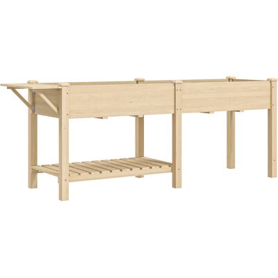 Outsunny Jardinière sur pieds carré potager de jardin sur pieds 2 bacs tablette étagère inférieure 207 x 59 x 78 cm bois naturel - Publicité Outsunny Jardinière sur pieds carré potager de jardin sur pieds 2 bacs tablette étagère inférieure 207 x 59 x 78 cm bois naturel - Publicité