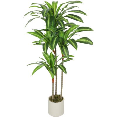 HOMCOM Plante Artificielle Dracaena Verte en PEVA et Bois avec Pot en PP et Ciment, 60x40x120 cm - Publicité HOMCOM Plante Artificielle Dracaena Verte en PEVA et Bois avec Pot en PP et Ciment, 60x40x120 cm - Publicité
