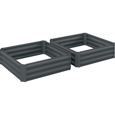 Set de jardinières Outsunny - En acier rectangulaire pour légumes et fleurs - Publicité Set de jardinières Outsunny - En acier rectangulaire pour légumes et fleurs - Publicité