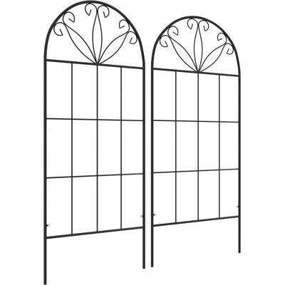 Outsunny Treillis de jardin lot de 2 support pour plantes grimpantes en métal - 51 x 120 cm noir - Publicité Outsunny Treillis de jardin lot de 2 support pour plantes grimpantes en métal - 51 x 120 cm noir - Publicité