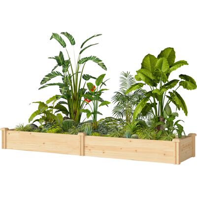 Outsunny Bac surélevé en bois, bac de plantation avec séparateur et fond ouvert, serre de jardin 235 x 66 x 26 cm bois naturel - Publicité Outsunny Bac surélevé en bois, bac de plantation avec séparateur et fond ouvert, serre de jardin 235 x 66 x 26 cm bois naturel - Publicité
