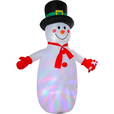 Outsunny Bonhomme de neige gonflable de Noël, 240 cm, décoration gonflables de Noël avec lumières LED, 177x78x240cm, multicolore - Publicité Outsunny Bonhomme de neige gonflable de Noël, 240 cm, décoration gonflables de Noël avec lumières LED, 177x78x240cm, multicolore - Publicité