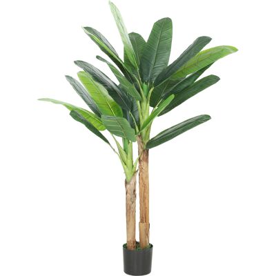 HOMCOM Arbre bananier artificiel 150 cm plante artificielle décorative avec pot et 2 troncs pour maison bureau salon vert - Publicité HOMCOM Arbre bananier artificiel 150 cm plante artificielle décorative avec pot et 2 troncs pour maison bureau salon vert - Publicité