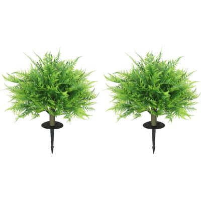 HOMCOM Touffes de fougère de Boston artificielles résistantes aux UV, plantes artificielles avec piquets, lot de 2, 60 cm pour jardin, véranda - Publicité HOMCOM Touffes de fougère de Boston artificielles résistantes aux UV, plantes artificielles avec piquets, lot de 2, 60 cm pour jardin, véranda - Publicité