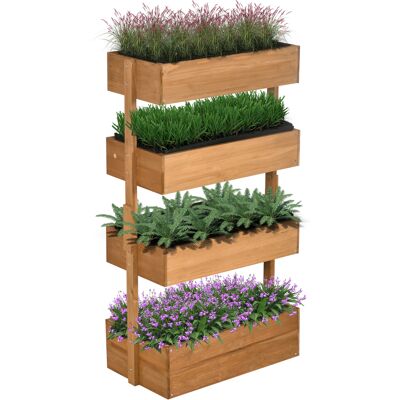 Outsunny Jardinière en bois 4 niveaux Jardinière surélevée extérieure avec trous de drainage 80x45x142 cm Orange - Publicité Outsunny Jardinière en bois 4 niveaux Jardinière surélevée extérieure avec trous de drainage 80x45x142 cm Orange - Publicité