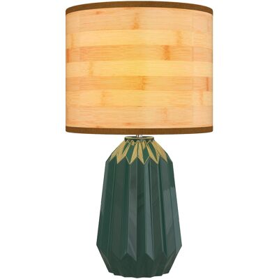 HOMCOM Lampe de Table avec Socle en Céramique et Abat-jour en Lin Style Rétro pour Chambre 40 W Vert et Bois Naturel - Publicité HOMCOM Lampe de Table avec Socle en Céramique et Abat-jour en Lin Style Rétro pour Chambre 40 W Vert et Bois Naturel - Publicité