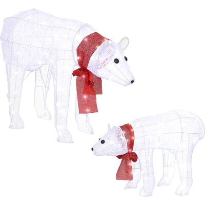 Outsunny Décoration de Noël ours polaires en 2 pièces, 140 LED blanches, étanche, minuterie, pour intérieur et extérieur - Publicité Outsunny Décoration de Noël ours polaires en 2 pièces, 140 LED blanches, étanche, minuterie, pour intérieur et extérieur - Publicité