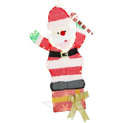 Outsunny Père Noël lumineux de 90 cm avec 97 LED blanc chaud, décoration de Noël pour intérieur et extérieur - Publicité Outsunny Père Noël lumineux de 90 cm avec 97 LED blanc chaud, décoration de Noël pour intérieur et extérieur - Publicité