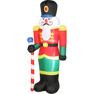 Outsunny Soldat casse-noisette gonflable de Noël 245 CM avec lumières LED et sceptre, intérieur et extérieur, multicolore - Publicité Outsunny Soldat casse-noisette gonflable de Noël 245 CM avec lumières LED et sceptre, intérieur et extérieur, multicolore - Publicité