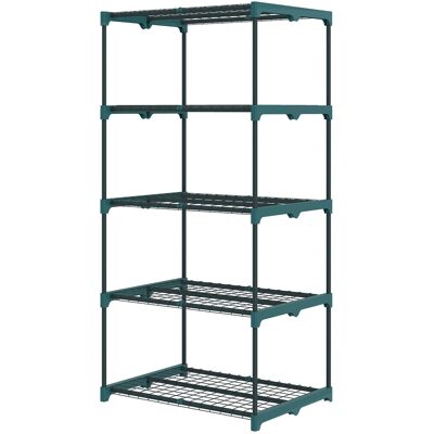 Outsunny Étagère à fleurs en acier 5 niveaux intérieur et extérieur support de plantes pour jardin balcon salon 67x49x138cm vert - Publicité Outsunny Étagère à fleurs en acier 5 niveaux intérieur et extérieur support de plantes pour jardin balcon salon 67x49x138cm vert - Publicité