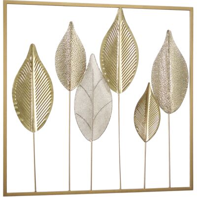 HOMCOM Décoration murale en métal moderne, sculpture murale en métal en forme de feuille, 70 x 70 cm, doré - Publicité HOMCOM Décoration murale en métal moderne, sculpture murale en métal en forme de feuille, 70 x 70 cm, doré - Publicité