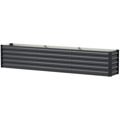 Outsunny Carré potager potager surélevé en acier galvanisé barres de soutien et plaques d'angle fond ouvert 240 x 40 x 45 cm gris foncé - Publicité Outsunny Carré potager potager surélevé en acier galvanisé barres de soutien et plaques d'angle fond ouvert 240 x 40 x 45 cm gris foncé - Publicité