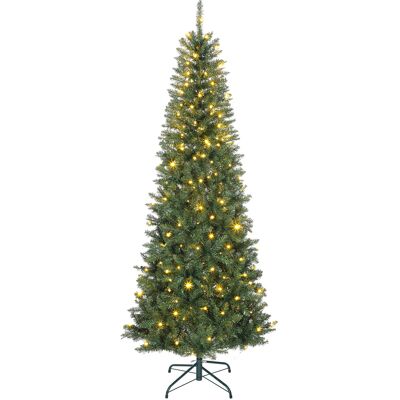 HOMCOM Sapin de Noël artificiel 210 cm, arbre de Noël fin avec 350 lumières, 1273 pointes, support en métal pliable, vert - Publicité HOMCOM Sapin de Noël artificiel 210 cm, arbre de Noël fin avec 350 lumières, 1273 pointes, support en métal pliable, vert - Publicité